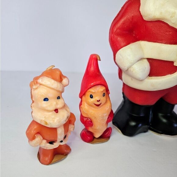 Set of 4 Vintage Hand Dipped Gurley & Suni Santa Elf Novelty Holiday Candles - Picture 11 of 11